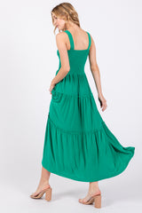 Green Sleeveless Tiered Maxi Dress