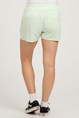 Mint Green Vintage Wash Maternity Drawstring Shorts