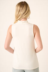 Ivory Sleeveless Mock Neck Top