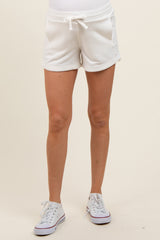 White Terry Maternity Shorts