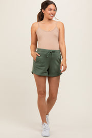 Olive Terry Maternity Shorts