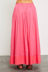 Magenta Colorblock Maxi Skirt