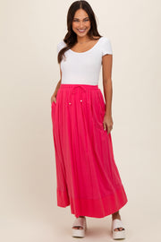 Magenta Colorblock Maternity Maxi Skirt