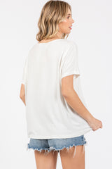 Ivory Short Dolman Sleeve V-Neck Top