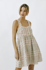 Pink Multi-Color Knit Gingham Sleeveless Dress