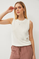 Ivory Knit Sleeveless Top