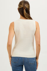 Ivory Knit Sleeveless Maternity Top