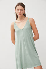 Sage Ribbed Sleeveless Front Seam Maternity Dress