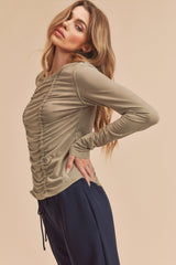 Oat Ruched Top