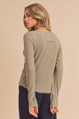 Oat Ruched Top