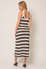 Ivory Stripe Crochet Maxi Dress